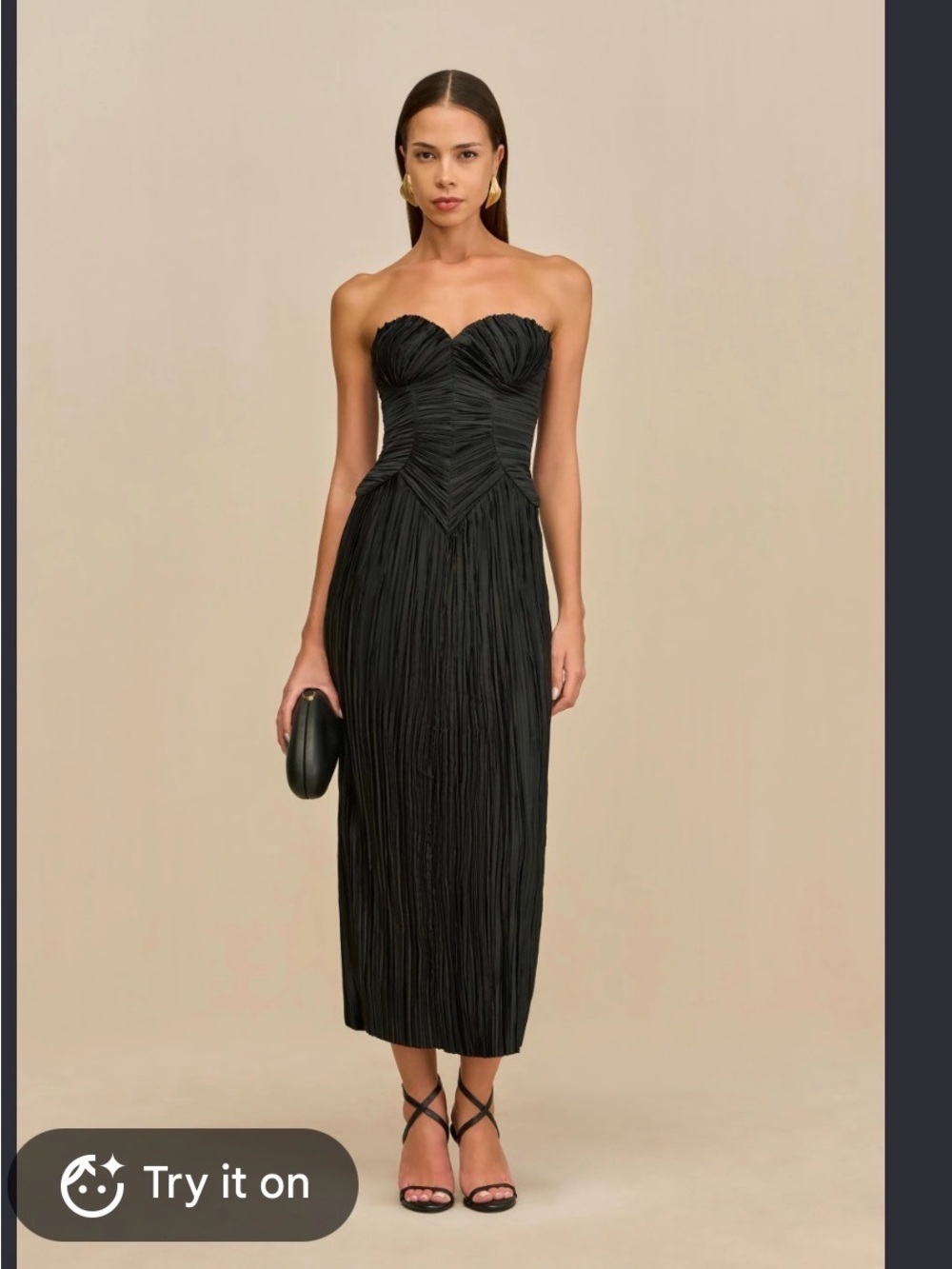 cult gaia Ashoka Black Strapless Midi Dress